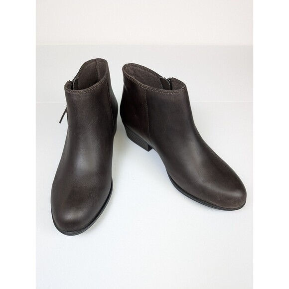 Clarks Addiy Terri Boots Womens Size 6.5 M Brown Ankle Booties Tassel Zip Shoes - Picture 1 of 9